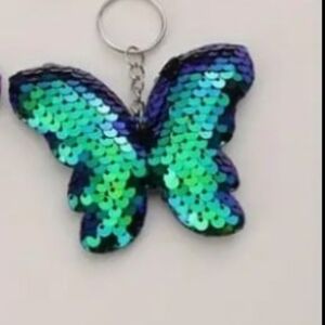 Sequin Butterfly Keychain